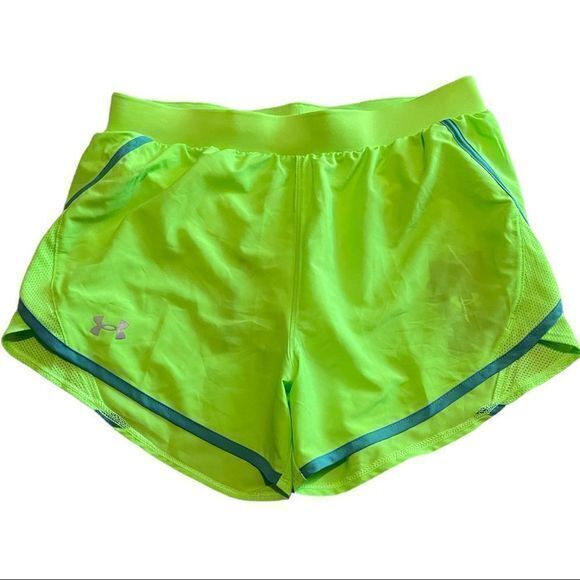 NWT Under Armour Women's Loose Fit Athletic Shorts Lime Green Small - Picture 1 of 5